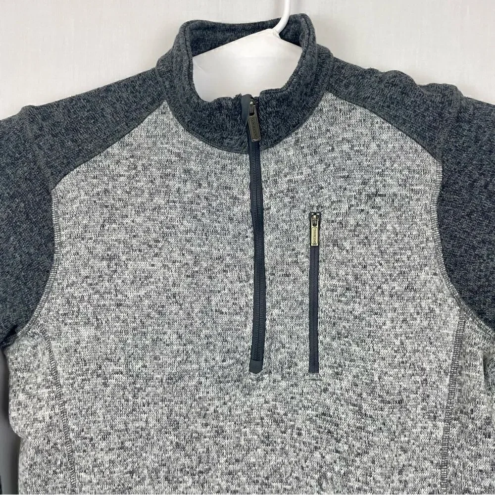 Woolrich Sweater Adult Medium Gray Outdoor Pullover Quarter Zip Fishing Mens‎